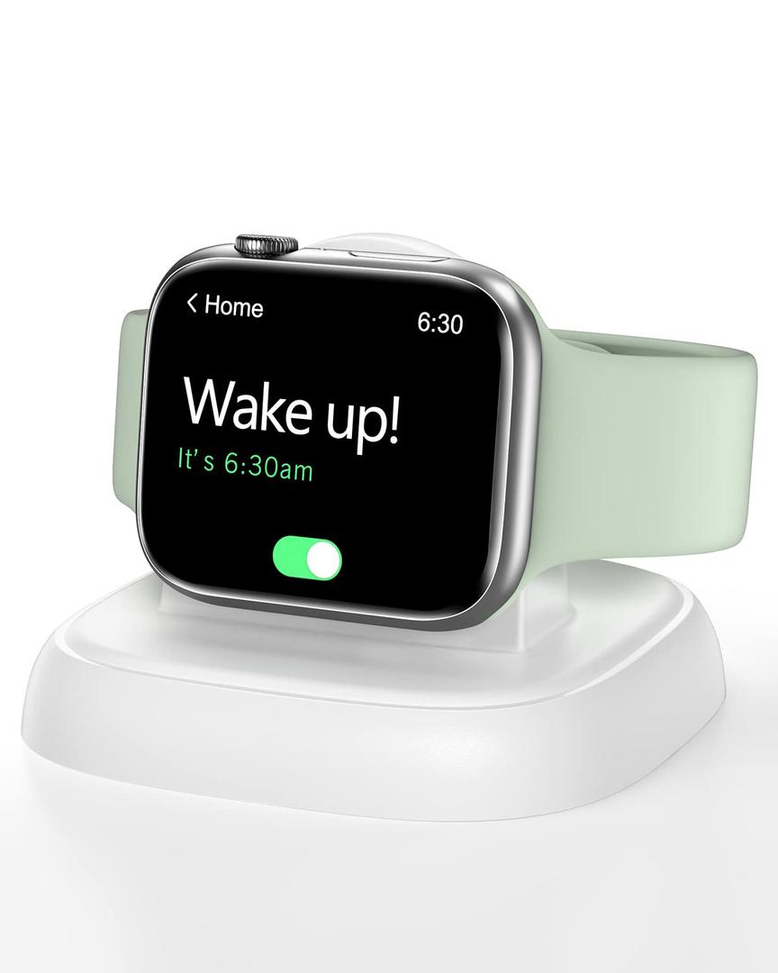NEWDERY Charger Stand for Apple Watch, Portable Watch Charger for iWatch with USB C Cable,Fast Charging,Wireless Charging Station for iWatch Series 11/10/9/8/7/6/Ultra/5/3/2/SE, White