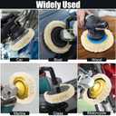 6 PCS Wool Buffing Polishing Pads - 3 Inch Natural Wool Cutting Pads With Hook and Loop Backing, Compound & Polishing for Automotive Car Boats Glass Furniture Body Repair