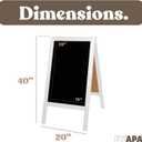 Ilyapa Wooden A-Frame Sign with Eraser & Chalk - 40 x 20 Inches Magnetic Sidewalk Chalkboard White Menu Display for Restaurant, Business Or Wedding