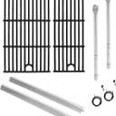 Grill Parts for Charbroil Performance 2-Burner 463630021 463660421 463655621 463630422 463654022, 17 inch Cooking Grate, Burner and Heat Plate Parts for Charbroil Grill Replacement Parts