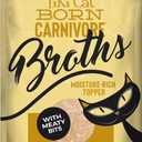 Tiki Cat Born Carnivore Broths, Chicken Recipe, Hydration and Flavor Supplement Cat Food Topper, 1.3 oz. Pouch (12 Count)