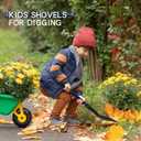 WIKER Kids Shovel,Small Shovels for Digging,Beach Shovels for Kids Heavy Duty,28 Inches,Short Shovel,Metal+Fiberglass,Blue