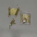 Home Expert 4 Pack (2 Pairs) Gold Cabinet Hinges for Kitchen Doors, Self-Closing, 1/2 Inch Overlay (Variable), Semi-Concealed Face Frame, Surface Mount Cabinet Hardware, Satin Brass