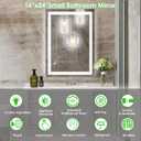 Beelux 16''x24'' Bathroom Mirror Lights, Wall-Mounted Lighted Vanity Mirror 3 Color Front Lights,Anti-Fog, Smart Touch, Memory Function, Stepless Dimmable,ETL Listed