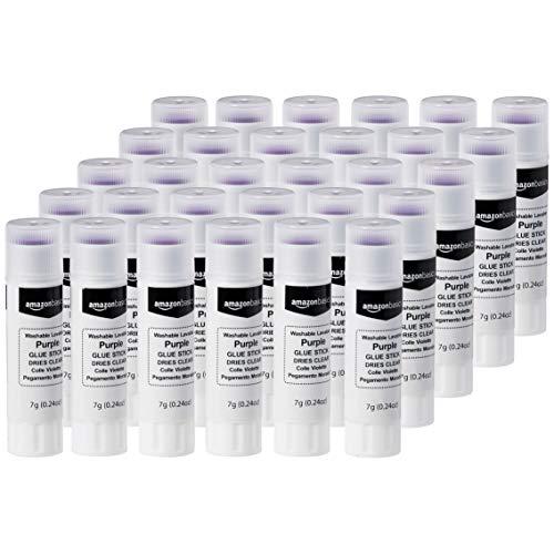 Purple Washable School Glue Sticks for Classroom Supplies and Crafting, Dries Clear, 0.24-oz Stick, 30-Pack