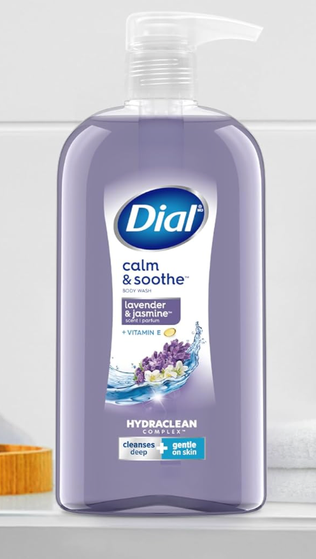 Dial Body Wash, Calm & Soothe Lavender & Jasmine Scent, 23 fl oz, Pack of 1