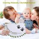 Keepsake Baby Memory Book for Boys and Girls, 1–12 Months Baby Hand and Footprint Kit, Timeless First Year Baby Book to Record Every Event, Newborn Baby Gifts for Mom/Parents (Card, Black)