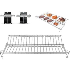 66044 Warming Rack for Weber Genesis II GS4 300 Series Genesis 2 E310 S310 E330 E315 S315 S335 Grill Parts Upgrade Foldable Warming Rack for Weber 61015764 Accessories SUS304 Stainless Steel 25 3/4"