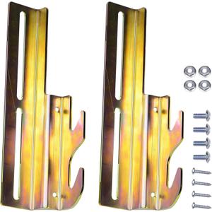 Metal Bed Frame Hook Adapter, Yellow Plated Headboard Brackets, Includes Hardware For Easy Installation And Stability