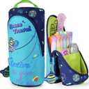 3 x Magnetic Standing Pencil Case for Boys - Back to School Stuff, Space Standing Zipper Pencil Case Aesthetic, Large Capacity Stand up Pen Bag, Stationery Pen Holder, Study Supplies for Students