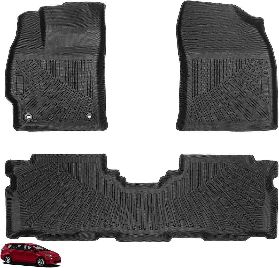 Floor Mats for Toyota Prius V 2012 2013 2014 2015 2016 2017, Prius V Floor Mats Custom Fit TPE Summer Winter Protection, Non-Slip Waterproof, Prius Mats Accessories