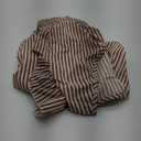 Women's Summer Dress V Neck Striped Mini Dress A Line Ruffle Sleeve Casual Dress (Medium, Brown)