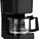 Drip Coffee Maker, Coffee Machine with Glass Coffee Pot (0.8 Qt), Auto Shut-off, Auto Pause, Removable Filter Basket, Matte Black