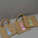 SilTriangle 3 Pcs Valentine's Day Burlap Bags Red Heart Basket Essentials Pink Bow Hunts Candy Gift Tote Bag for Kids Boys Girls Wedding Baby Shower DIY Craft Valentine's Day Favor