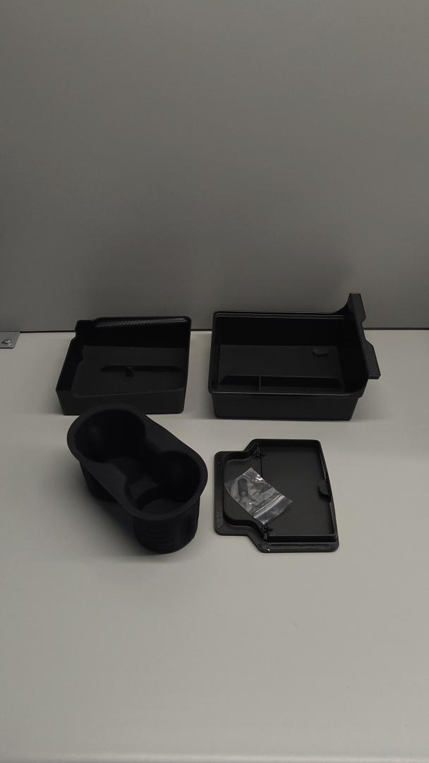Ganluuree < Not Fit For 2025 NEW Model Y Launch Juniper And 2024 2025 Model 3 Highland > 4PCS Center Console Organizer Tray Cup Holder For 2021-2025 Tesla Model Y, 2021-2023 Tesla Model 3 Accessories