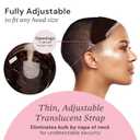 MILANO COLLECTION LaceTop Grip Comfort Band for Toppers Hair & Wiglets, NonSlip, Glueless Velvet Wig Band for Large Base Hairpieces, Adjustable Top Grip for Hair Topper & Wigs, Brown, Large