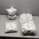 MALACASA 24-Piece Gourmet Porcelain Dinnerware Sets, Modern White with Black Rim Round Dish Set for 6 - Premium Serving Plates and Bowls Sets for Dessert, Salad, Soup, Pasta - Series AMELIA