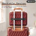 Melalenia Luggage Sets 3 Piece Hard Shell Carry on Suitcase with Spinner Wheels and TSA Lock, Lightweight Travel Duffel Bag for Women, Men, Red Brown