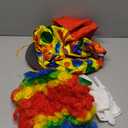Funtery 8 Pcs Clown Costume Set Circus Clown Red Nose Shoes Vest Hat Wig Bow Tie and White Gloves Halloween Cosplay