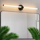 Dimmable LED Bathroom Vanity Lights 360 Full Lighting Bathroom Light Fixtures Over Mirror Vanity Light Bar Modern Wall Sconce Warm Light for Bedroom Living Room - Black, 39 inch