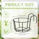 Wesiti 10 Pcs Round Hanging Railing Planters Outdoor Balcony Planters Metal Hanging Baskets Flower Pot Holder for Fence Indoor Porch Shelf Container(5.3 Inch,Black)