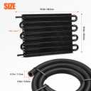 Upgrade 8 Pass Aluminium Transmission Oil Cooler, 5/16" Universal 8 Rows Tube and Fin Cooler Kit Engine with Hose Mounting