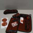 25PCS Bling Car Car Accessories Set, 15 Inch Steering Wheel Cover,Shiny License Plate Frame,Center Console Cover and Rearview Mirror Set and Other Car Accessories (Orange)