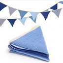 GCQQ Pennant Banner Flags 12Pcs Blue Nursery Triangle Bunting Garland 9Ft Fabric Light Blue Baby Shower Pennant Banner Garlands for Boy Kids Bed Toddler Play Room Nursery Wall Birthday Decor