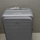 20 Inch Carry on Luggage 22x14x9 Airline Approved Hard Shell Suitcases with Wheels, Top Opening Expandable Carry on Luggage with Cup Holder Small Rolling Suitcase with Lock, Silver