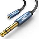 MillSO 1/4 to 3.5mm Headphone Adapter (10 Feet) TRS 6.35mm 1/4 Male to 3.5mm 1/8 Female Stereo Jack Audio Adapter for Amplifiers, Guitar Amp, Keyboard Piano, Home Theater, Headphones (Blue)