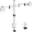 ErGear Fully Adjustable Dual Monitor Mount for 2 Screens up to 32 Inches, Holds up to 17.6 lbs Each Arm, Desk Stand, White