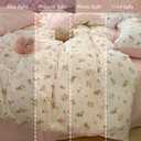 Floral Duvet Cover Set Twin Size,Pink Floral Flowers Bedding Duvet Cover with Zipper Closure,Reversible Comforter Duvet Cover and 1 Pillowcase