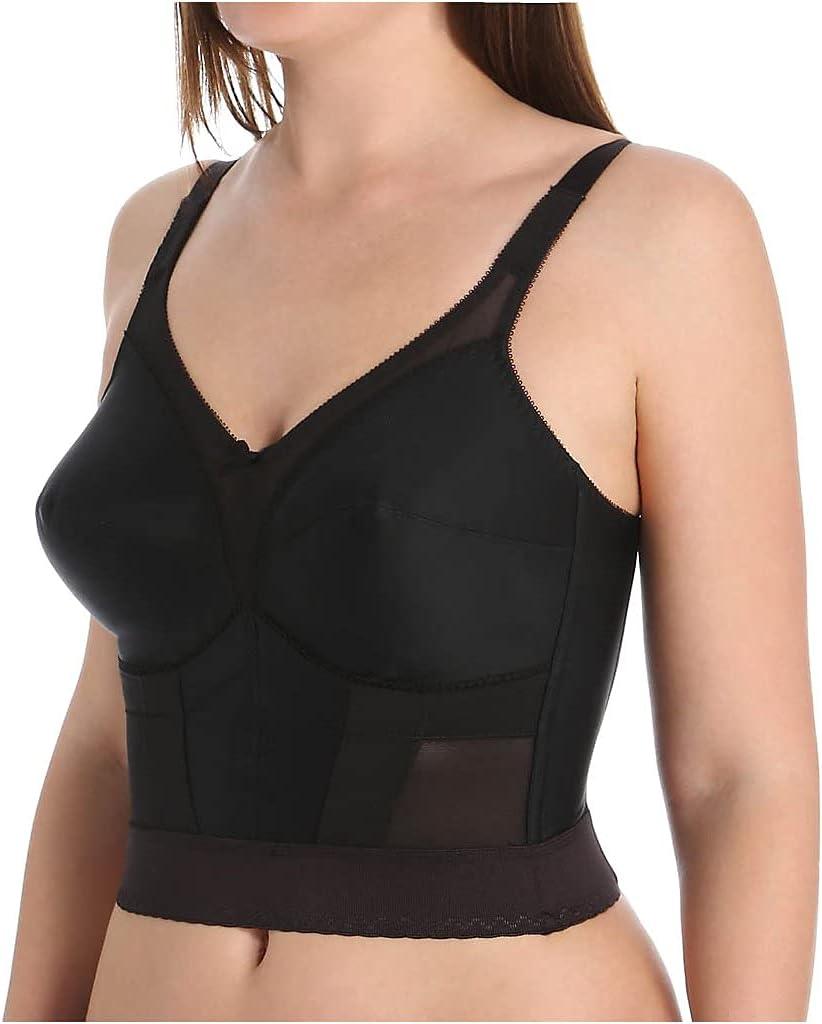 Carnival Women's Plus Size Full Figure Longline Camisole Strap Soft Cup Wire Free Bra (34DDD, Black)