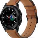 Tasikar 22mm Leather Bands Compatible with Samsung Galaxy Watch 3 45mm Band, Premium Genuine Leather Replacement Bracelet Strap Compatible with Galaxy Watch 46mm, 22mm, Brown
