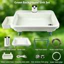 Portable Camping Sink with Electric Faucet, Adjustable Height Stand, Freestanding Outdoor Hand Washing Station, Foldable Wash Basin with Drain Hose & Soap Dispenser, Tank-Free Mobile Sink for Camping