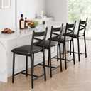 IDEALHOUSE 26 Inch Bar Stools Set of 4, Upholstered Bar Chairs with Back, Thick Cushion, Counter Height Barstools for Kitchen Island Apartment Counter Bar (4)