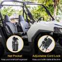 GEARV 2Pack Cup Holder for Bike, Scooter and Wheelchair, Water Bottle Holder for UTV/ATV, Walker, Golf Cart and Beach, Universal Drink Holder Accessories with Net Pocket and Cord Lock (Carbon Fiber)