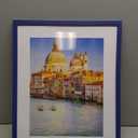 wyooxoo 16x20 Picture Frame Dark blue Solid Wood Photo Frames Display Pictures 12x16 with Mat or 16x20 Without Mat Colorful Frame For Tabletop Display or Wall