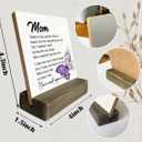 4 x Touching Poem for Mother Gifts from Daughter/ Son, Plaque with Wooden Stand, Meaningful Wood Sign Plaque Gift, Unique Gift Idea for Mom, Meaningful Gifts for Mom, Birthday Mothers Day Gift (Mothers Love 01)