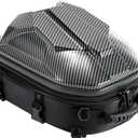 SUNPIE Motorcycle Tail Bag 15L-20L Expandable Motorcycle Backpack Helmet Bag ABS Hard Shell Waterproof Motorbike Storage Bags, Dual Use Luggage Rucksacks with Storage(Carbon)