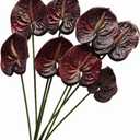 8pcs Artificial Anthurium Flowers Lifelike Flower 5.5" Head for Table Centerpieces Bridal Wedding Festival Christmas Hotel Home Floral Decor (Burgundy)