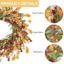 Artgar Fall Wreath, Fall Wreaths for Front Door, 24 in Fall Decor Floral Wreath, Door Wreaths for Front Door Outside All Season for Thanksgiving Home Indoor Outdoor Wall Decor (Red Orange Yellow)
