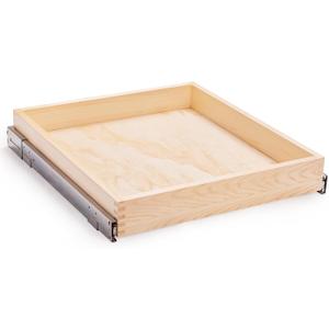 Mulush 29”W x 21”D x 3”H Soft Close Slide Out Wood Drawer Organizer for Kitchen, (Cabinet Opening>29.5 inches for Bottom Assembly, Width= 29 inches for Side Assembly)
