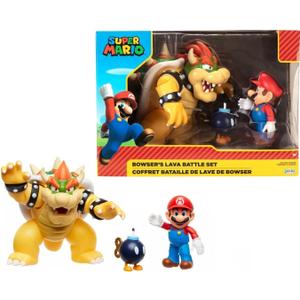 Super Mario World of Nintendo Bowser Vs Mario Diorama Set Includes Mario, Bowser, and Bob-Omb Action Figures