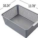 3-Pack Plastic Storage Baskets, Gray Large Storage Bin