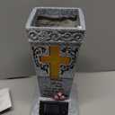 Solar Cemetery Grave Vase with LED for Fresh/Artificial Flowers Headstones Vases with Spikes Gravestone Decor Memorial Gifts for Loss of Loved One