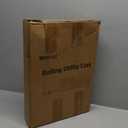 4-Tier Rolling Utility Cart, Metal Storage Cart with 3 Hanging Cups & 4 Hooks, Multifunctional Organization Cart with Lockable Casters for Bathroom, Kitchen, Living Room, Office, White