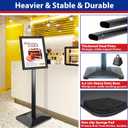 Business & Store Sign Holders 8.5x11inch 3Pack Adjustable Floor Standing Sign Holder with Heavy Duty Display Stand (Black, Silver)