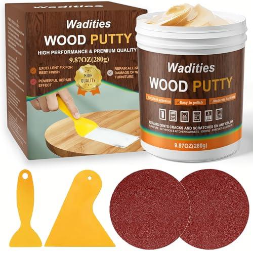 Wadities Natual Wood Filler, Natural Wood Putty, Paintable Stainable Wood Repair Putty, 9.87 Ounce Wood Furniture Repair kit, Quickly Repair Wood Cracks and Holes on Wooden Floor Furniture (Natural)