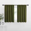 NICETOWN RV Blackout Curtains for Camper Windows, Olive, 42" x 36", Set of 2, Kitchen Curtains, Short Blackout Drapes, Thermal Insulated Rod Pocket Window Treatment Draperies for Nursery